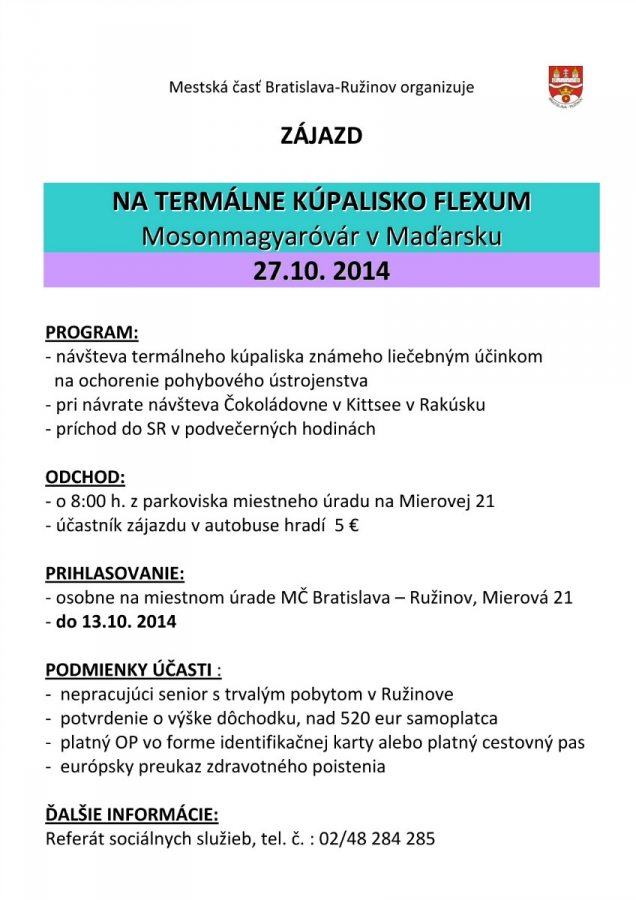 Zájazd na termálne kúpalisko Flexum 
