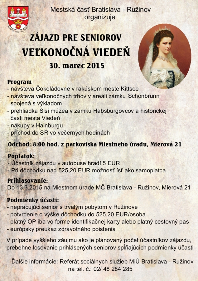 Novinka: Výlet Veľkonočná Viedeň s Múzeom Sisi 