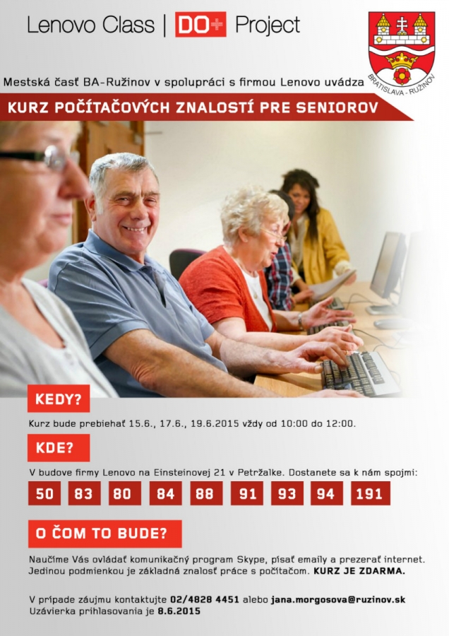 Kurz počítačových znalostí pre seniorov