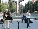 Erik Rothenstein Band na fontáne v Parku Andreja Hlinku