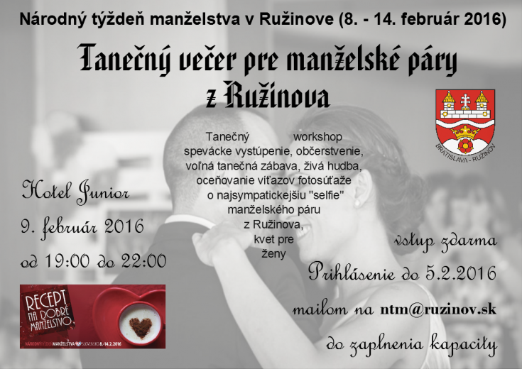 Tanečný večer pre manželské páry z Ružinova