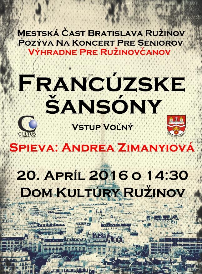 Koncert pre seniorov z Ružinova - Šansóny