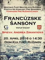 Koncert pre seniorov z Ružinova - Šansony