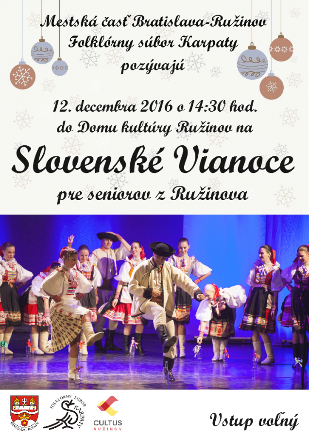 Folklórne Vianoce pre seniorov z Ružinova