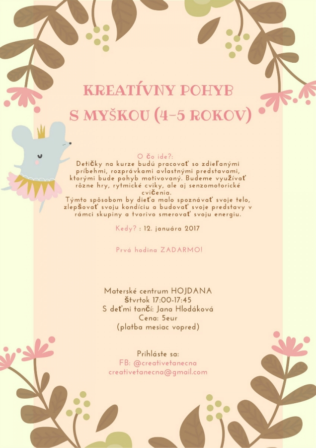 Kreatívny pohyb s Myškou