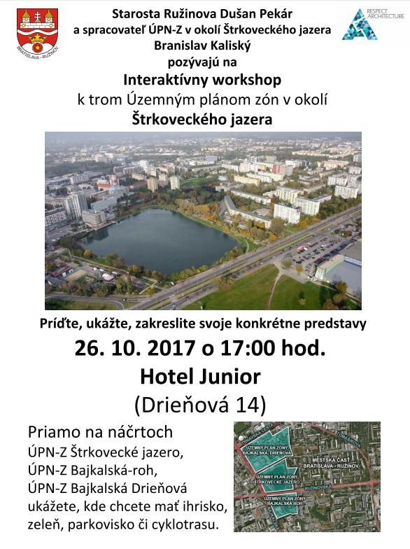 Interaktívny workshop k trom Územným plánom zón v okolí Štrkoveckého jazera