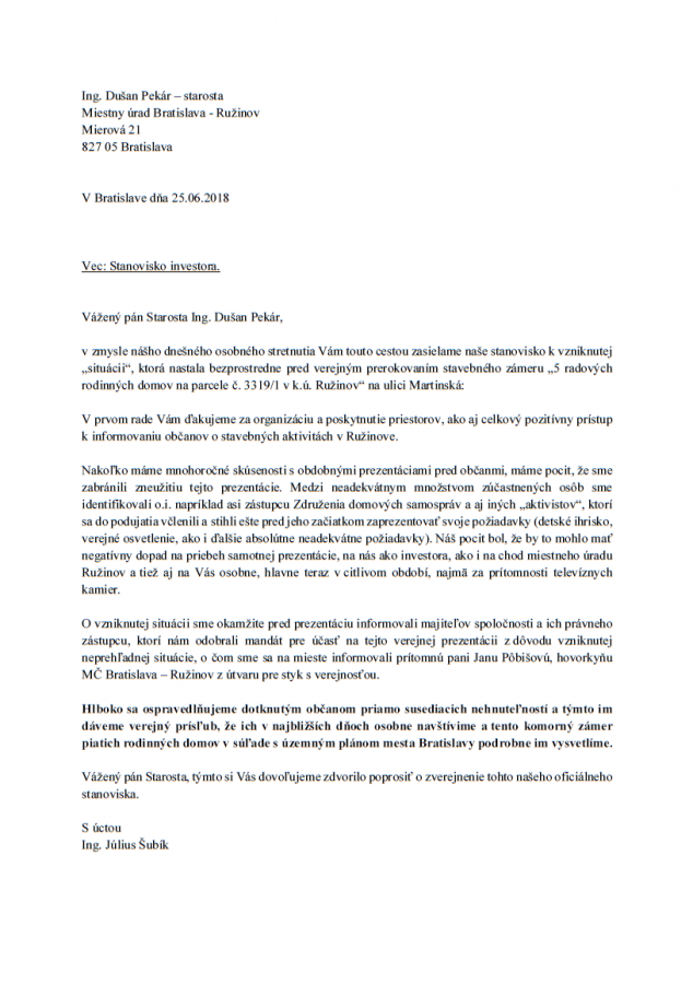 Verejná prezentácia stavebného zámeru