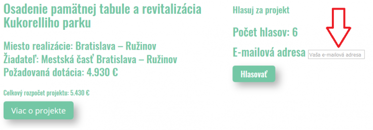 ZAHLASUJTE za dobrý projekt pre Ružinov – revitalizáciu Kukorelliho parku a osadenie pamätnej tabule