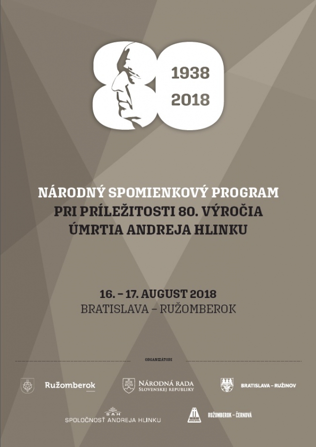 Spomienkový program pri príležitosti 80teho výročia úmrtia A. Hlinku