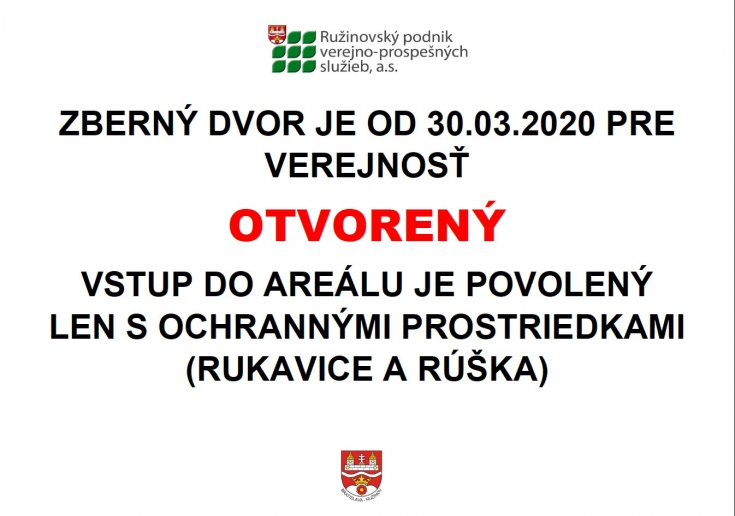 Zberný dvor znovu otvorený!