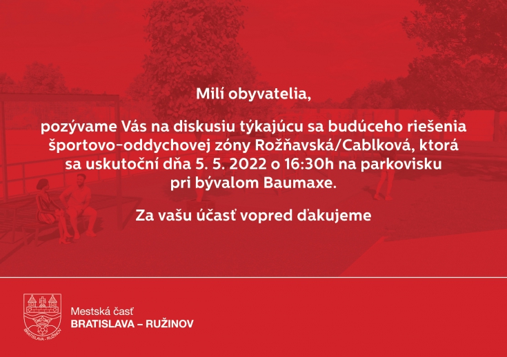 Nová športovo-oddychová zóna: Rožňavská/ Cablková